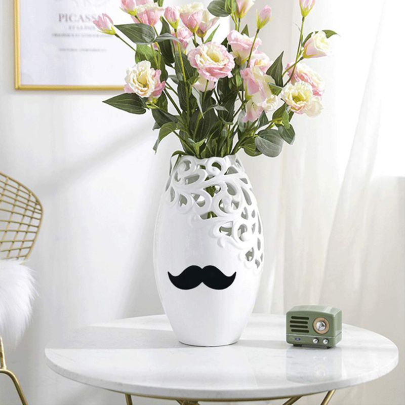 ✿ Cuộn 200 Nhãn Dán Hình Ria Mép Chống Thấm Nước Trang Trí Laptop Xe Hơi Lọ Hoa Nhà Bếp