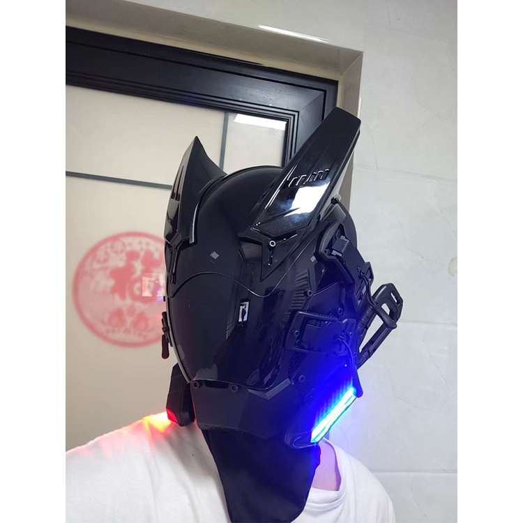 Cyberpunk Mặt Nạ -Mặt Nạ Dạ Quang Mask-Mặt Nạ LED Mask-Mặt Nạ Samurai Mũ Bảo Hiểm-Chiến Thuật Mũ Bảo Hiểm Cosplay