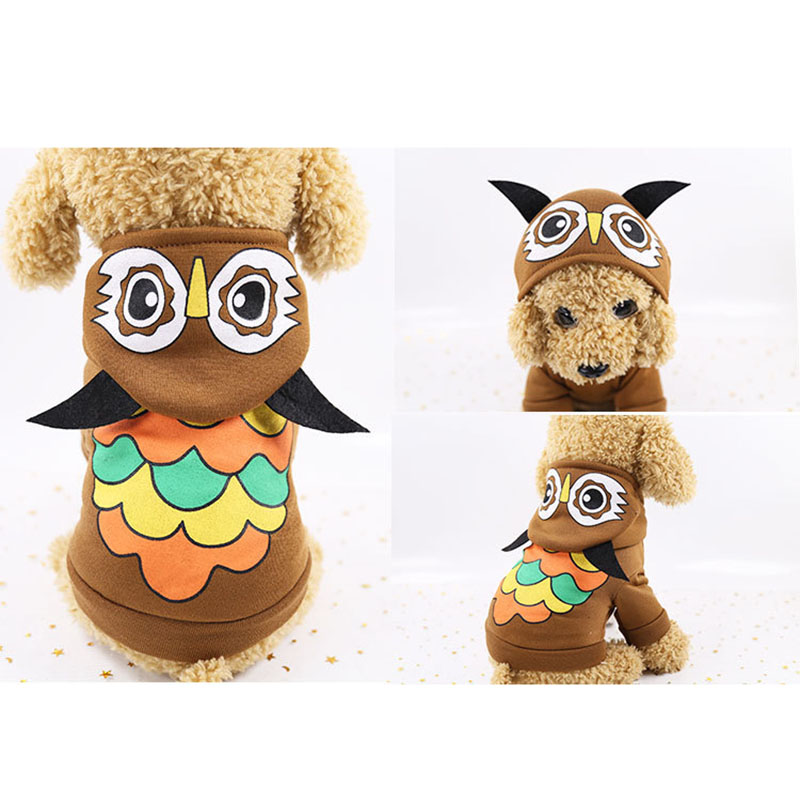 Thú Cưng Mùa Thu Và Mùa đông Ấm áp Phim Hoạt Hình Quần áo Có Mũ Trùm đầu Trang Phục Halloween Trang Phục Phong Cách Hai Chân