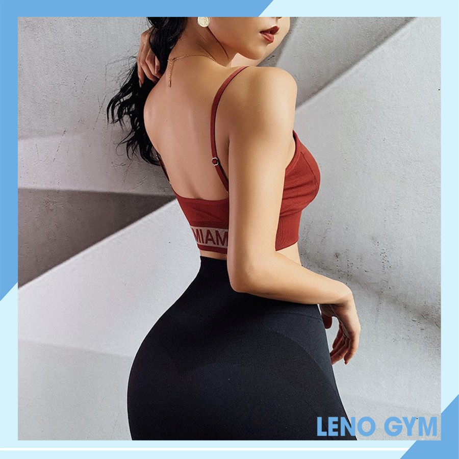 Áo Bra Đan Dây Lưng Sexy Tập Gym Tập Yoga Nữ MIAMI Leno Gym Store size S/M/L