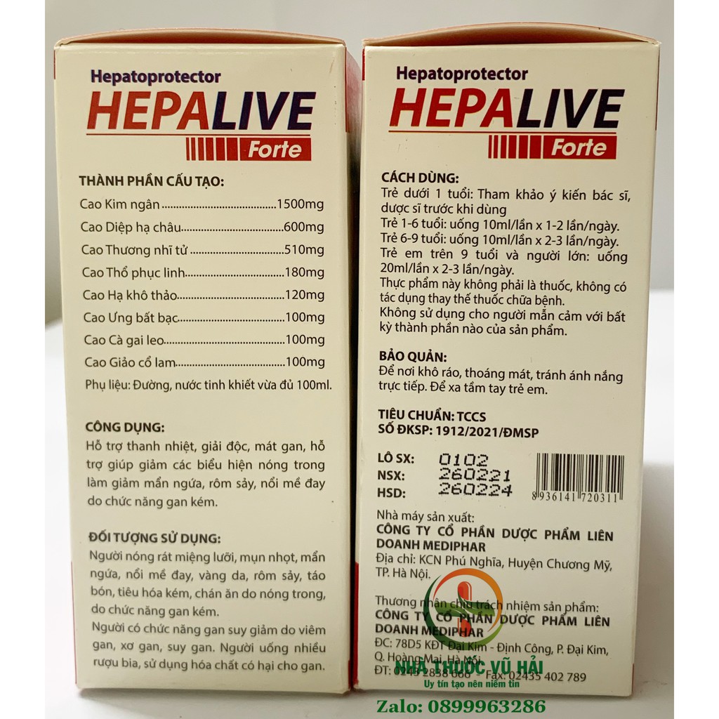 Mát gan giải độc Hepalive .