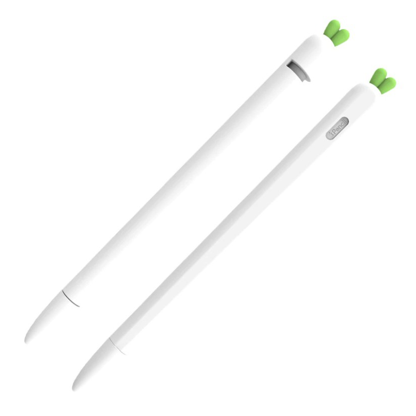 Ốp Silicon kiểu củ cà rốt dành cho Apple Pencil 1, 2 tặng kèm nắp bút và 4 tip bọc ngòi