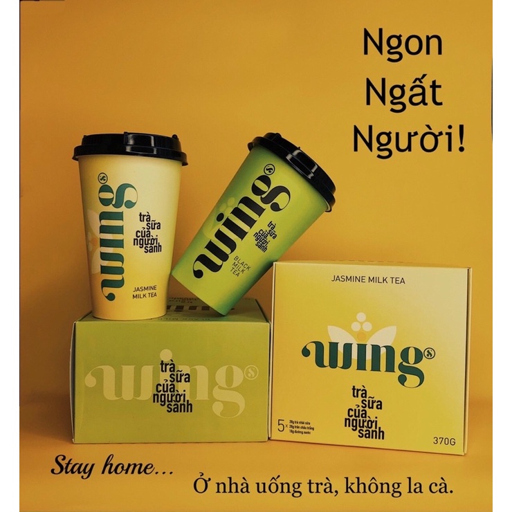 Trà sữa hồng trà / trà nhài trân châu Wings (Dạng hộp / Dạng cốc)