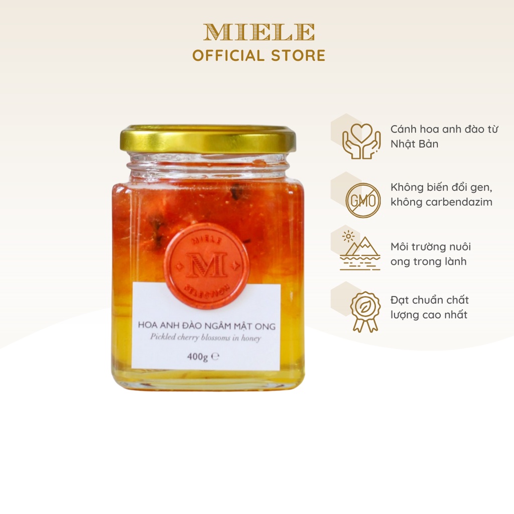 Hoa anh đào ngâm mật ong Miele 400g