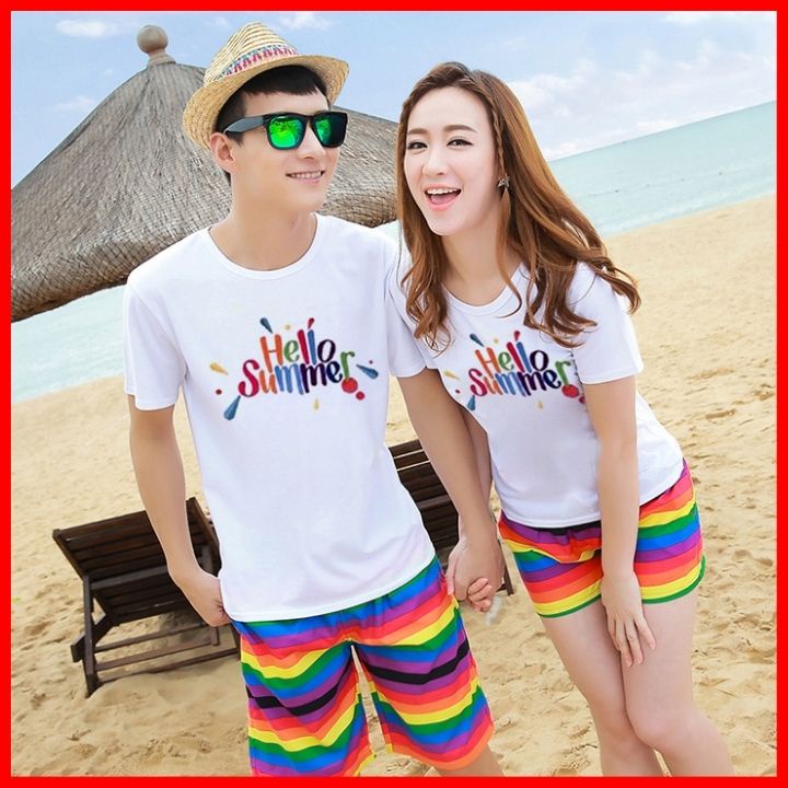 Áo Thun Mẫu Đôi Tình Nhân Chào Hè Hello Summer ATN5431