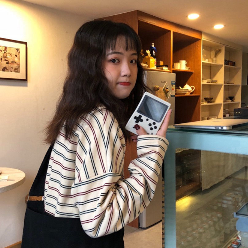 Áo thun dài tay sọc ngang phong cách Hàn Quốc | BigBuy360 - bigbuy360.vn