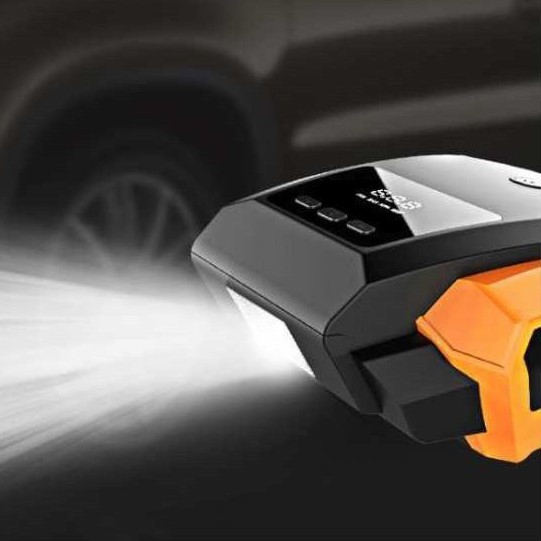 Bơm Ô Tô Khẩn Cấp PORTABLE AIR COMPRESSOR ATJ-1166S Công Suất Cao 150PSI Kèm Đồng Hồ Đo Áp Suất Lốp Và Đèn Led