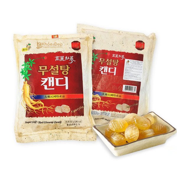 ✅[CHÍNH HÃNG] Kẹo Nhân Sâm Hàn Quốc không đường 500g - bịt trắng