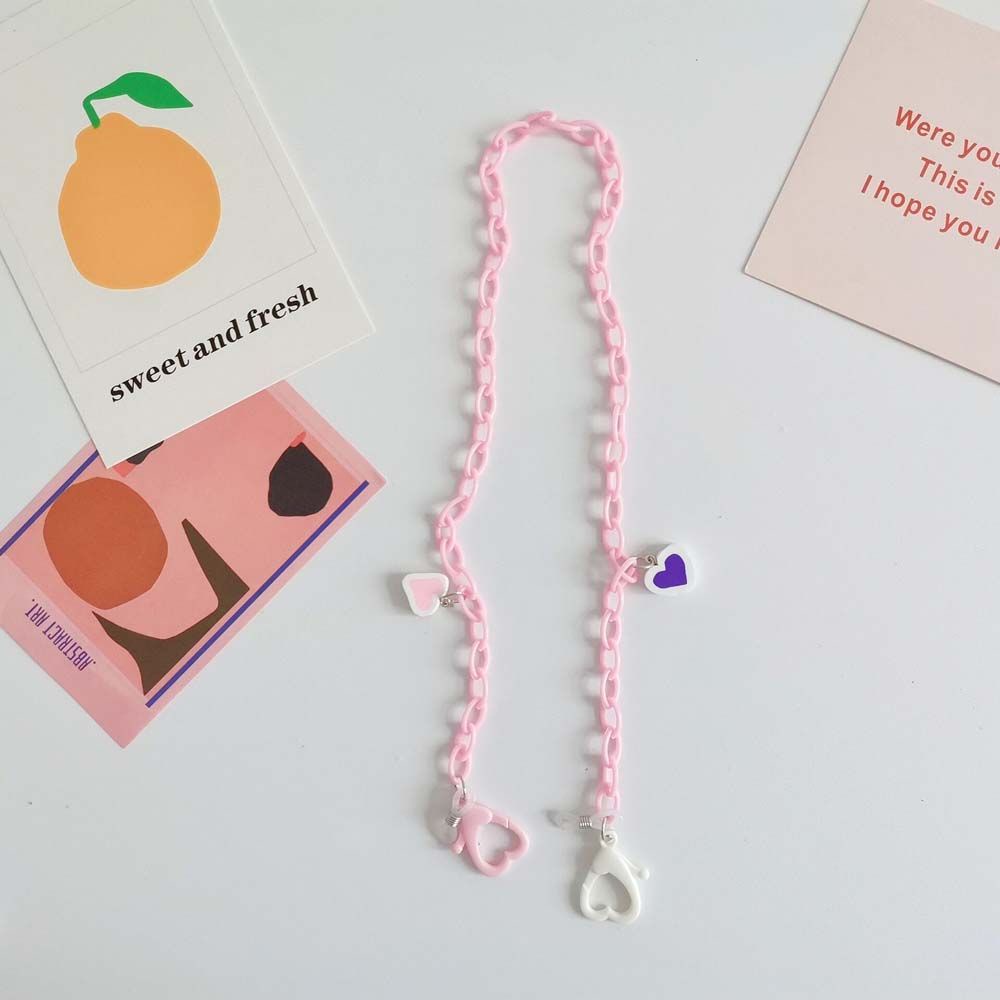 Dây đeo gắn gắn khẩu trang hình trái tim màu kẹo chống thất lạc thời trang cho nữ và trẻ em