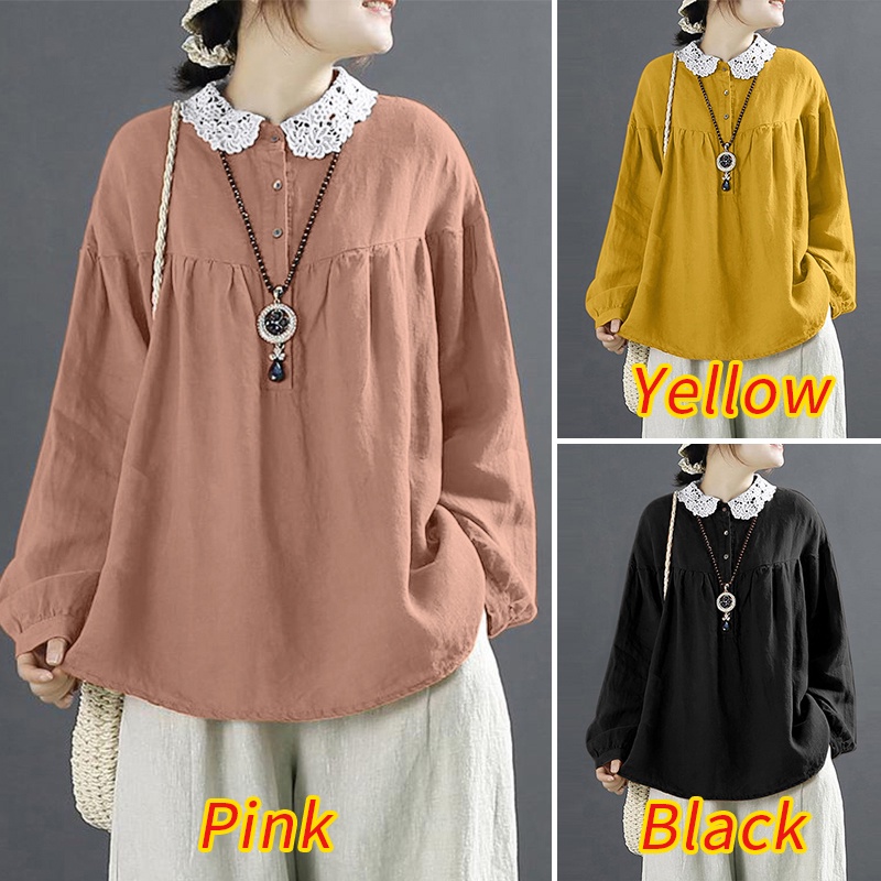 Áo ZANZEA dài tay phối ren gợi cảm cho nữ