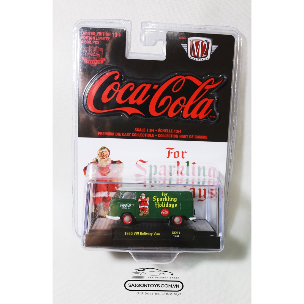 Xe Mô hình tĩnh M2 Tỷ lệ 1:64 - Christmas - 1960 Volkswagen Delivery Van