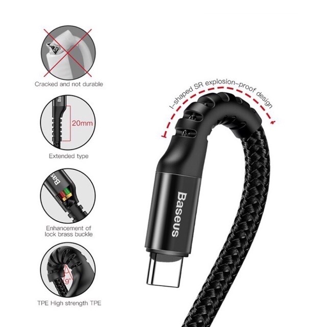 ✅CHÍNH HÃNG✅Dây Cáp sạc Nhanh Lò Xo Baseus Spring USB Lightning Flexible 2A trên xe ô tô-Dây sạc Xoắn cho IPhoneX/XsMax