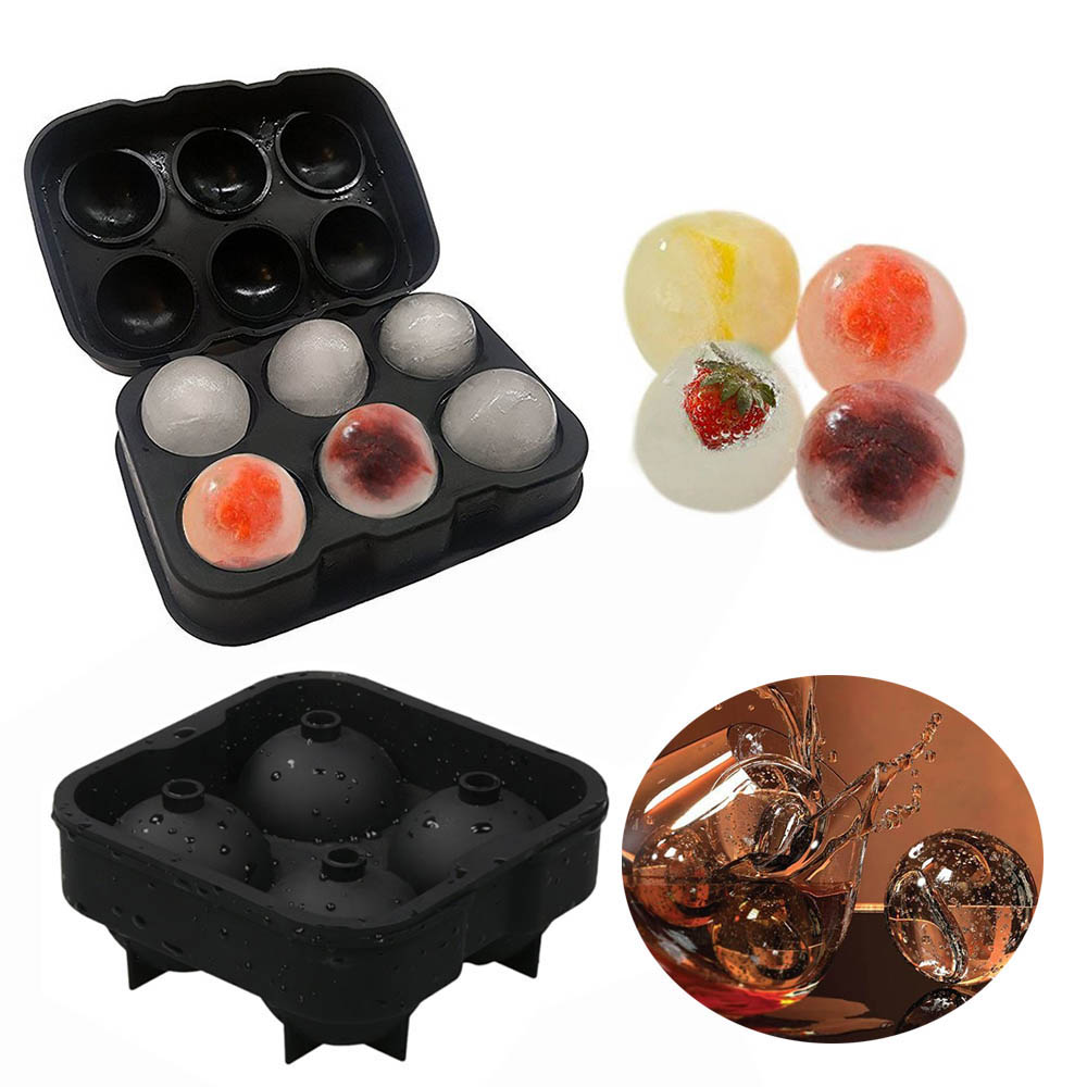 Khuôn Làm Đá Hình Cầu 4 / 6 Ngăn Bằng Silicon