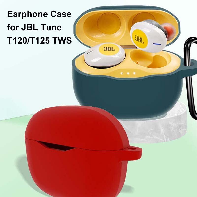 Hộp đựng tai nghe MAXZONE cho JBL Tune T120 / T125TWS Vỏ tai nghe silicon mềm có Carabiner cho hộp s