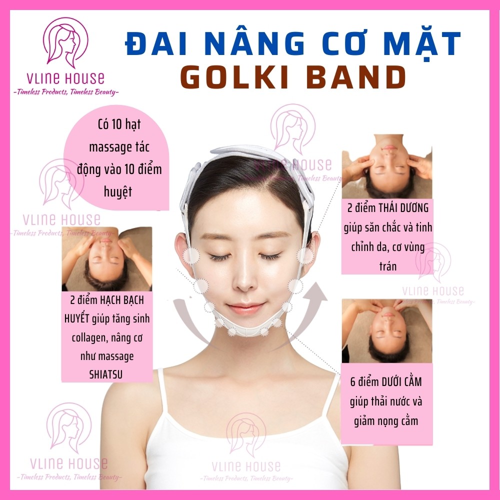Đai đeo mặt Vline YAKSON GOLKI BAND, đai đeo nâng cơ, chỉnh lệch mặt, giảm nhăn