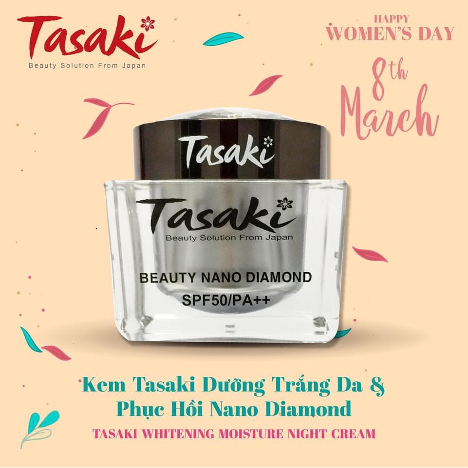 Kem Tasaki Dưỡng Trắng Da & Phục Hồi Nano Diamond Night Cream - 25g - Bạc