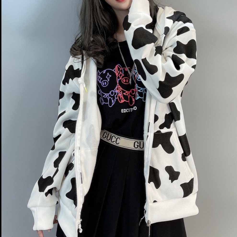 Áo Khoác Zip Hoodie Nỉ Bò Sữa siêu hot Form rộng Unisex Nam Nữ Couple