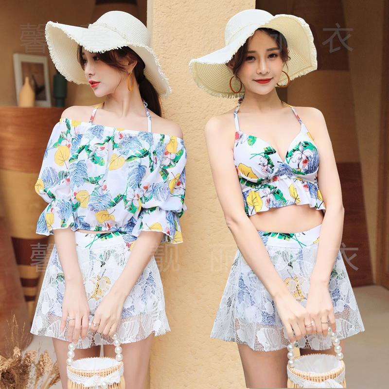 CÓ SẴN 🍃 𝓗𝓸𝓽 𝓢𝓾𝓶𝓶𝓮𝓻 🍃 Set bikini đi biển 2 mảnh rời phối áo dài tay hở vai 4 màu sang chảnh cá tính M6384