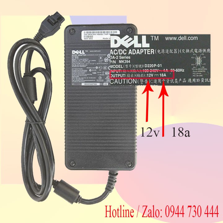 Adapter Dell GX280 216w chân 8 pin 1 năm bh dailyphukien