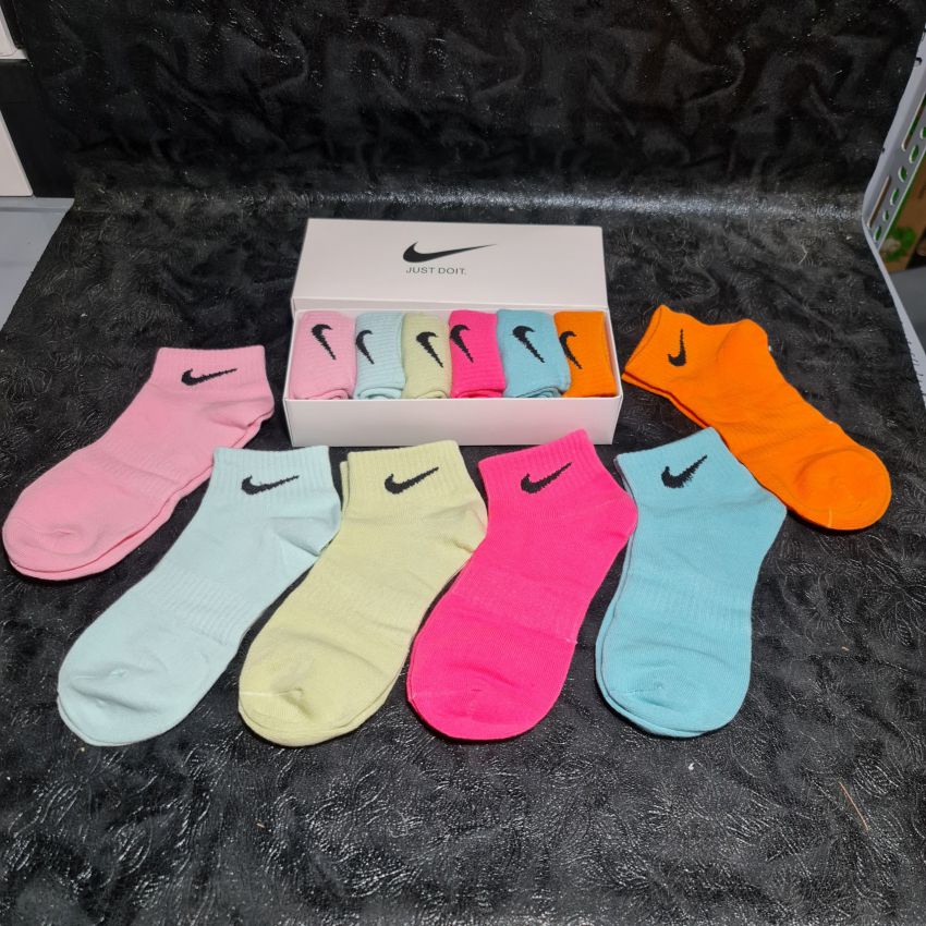 Tất Nike cổ thấp nhiều màu nữ vớ cổ ngắn thể thao cao cấp hộp 6 đôi