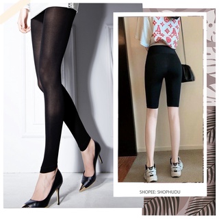 Q013 Quần legging lửng, đùi, ngố đẹp lỡ, quần tập yoga nữ đen ngắn mặc nhà lưng thun ôm bó sát rainbow co giãn tốt