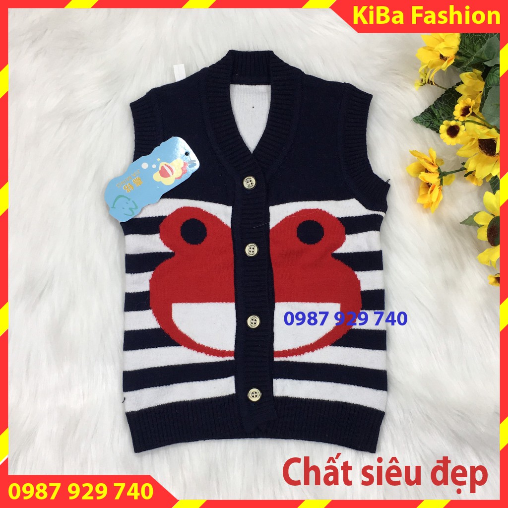 Áo gile len có cúc giữa cho bé trai và bé gái 4-10kg