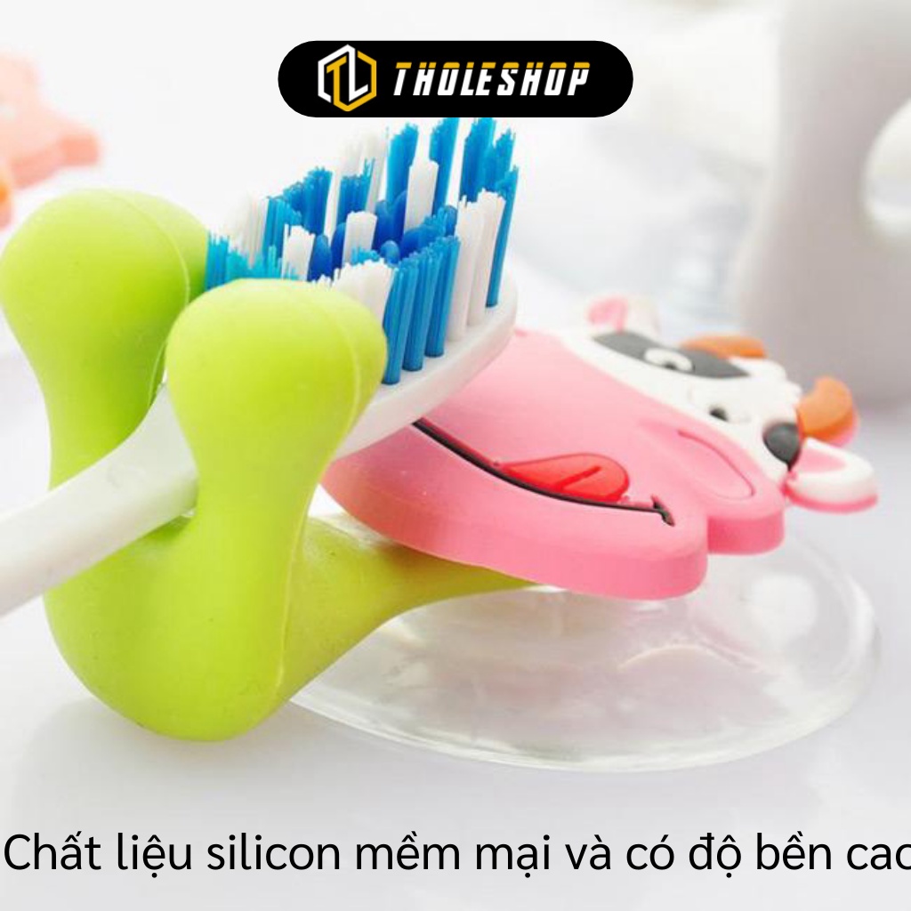 Kẹp Bàn Chải - Móc Treo Bàn Chải Đánh Răng Dán Tường Hút Chân Không Hình Thú 3590