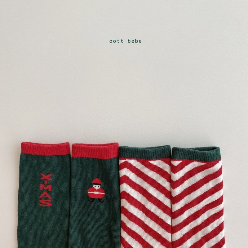 Tất giáng sinh Noel Ottbebe made in Korea cho bé 0-1 tuổi
