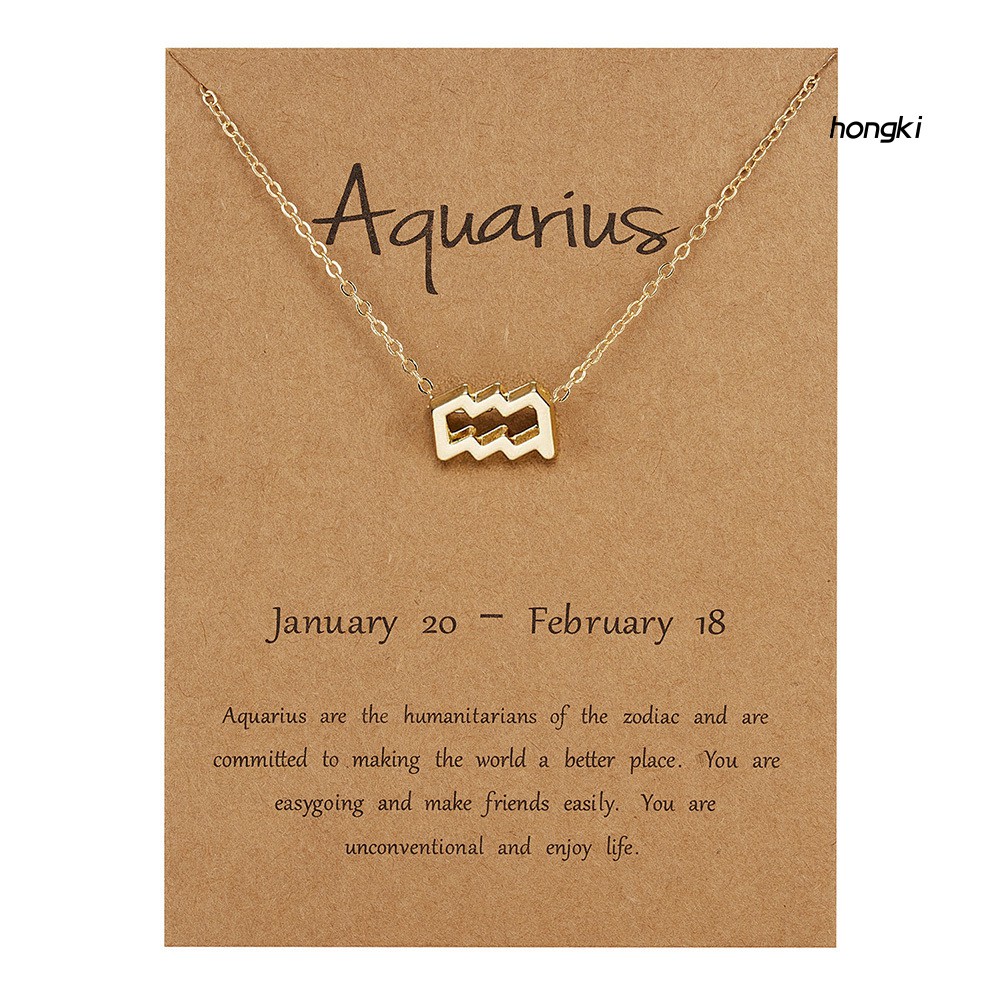 Vòng cổ mạ vàng thiết kế mặt dây hình biểu tượng 12 chòm sao thời trang xinh xắn cho nữ