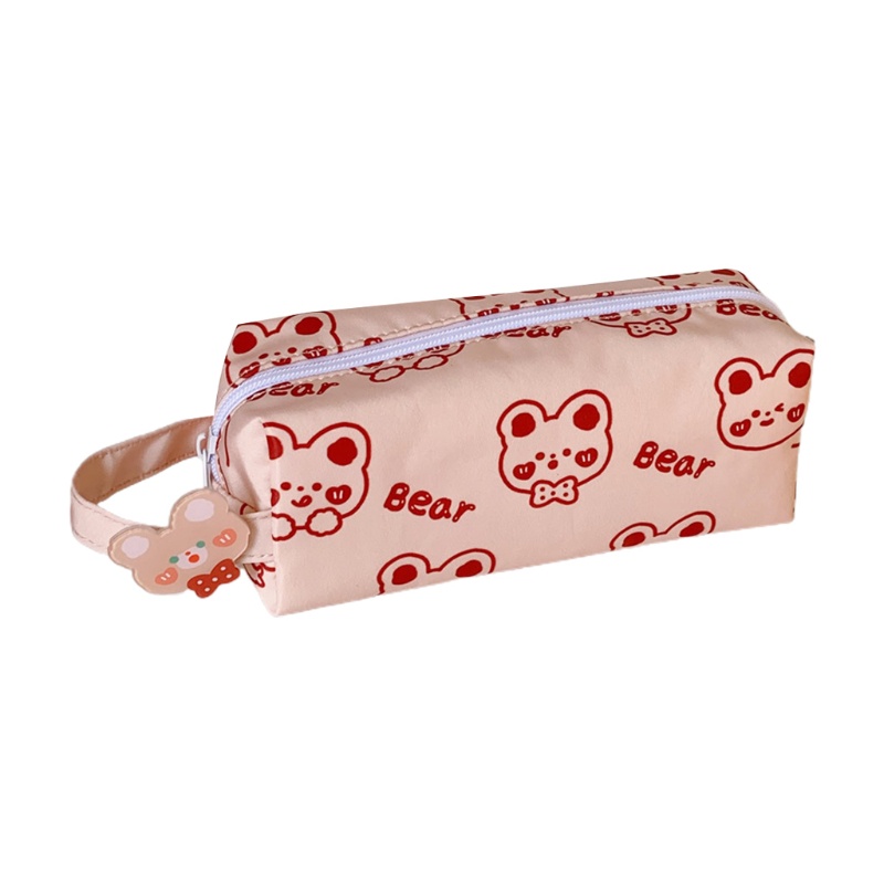 Túi Đựng Bút Bằng Vải Canvas Có Khóa Kéo In Hoạt Hình Dành Cho Học Sinh