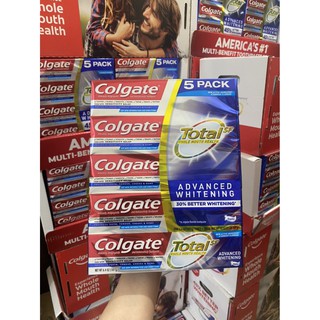2022 Lốc 5 Kem Đánh Răng Colgate Total SF Advanced Whitening 181g – Mỹ