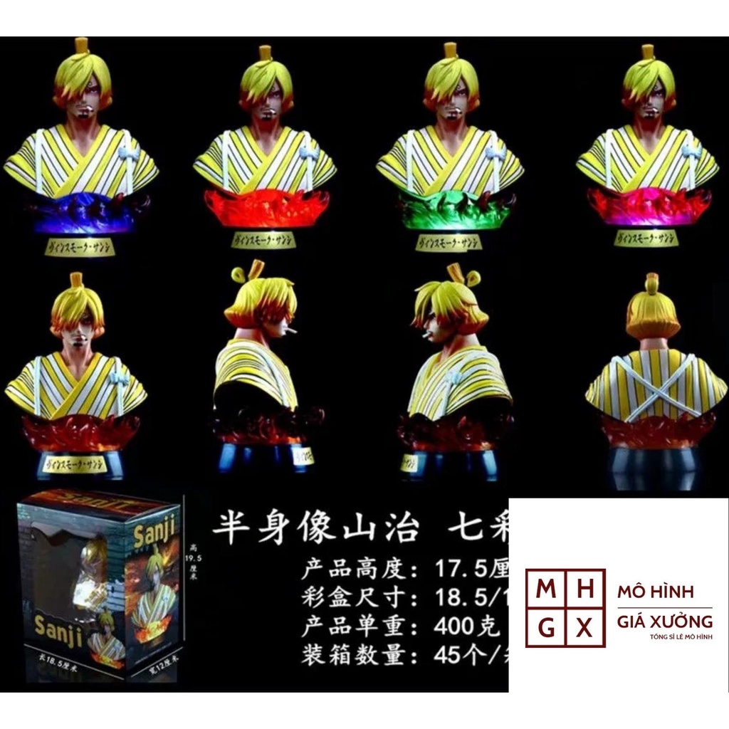 Mô hình One Piece Sanji Tượng Bán Thân + có Led RGB siêu đẹp , cao 17cm , figure anime one piece , mô hình giá xưởng