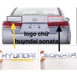 logo chữ nổi HUYNDAI SONATA dán đuôi xe
