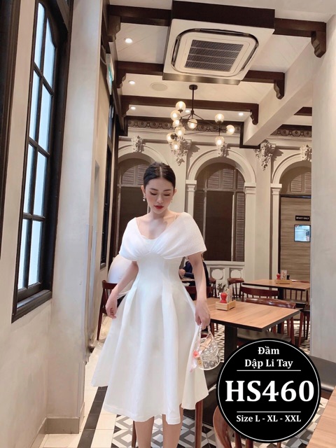 Đầm bigsize nữ dập li thiết kế dáng xòe dự tiệc sang chảnh HS460 - Màu trắng đen - size 55-90kg L XL XXL | BigBuy360 - bigbuy360.vn