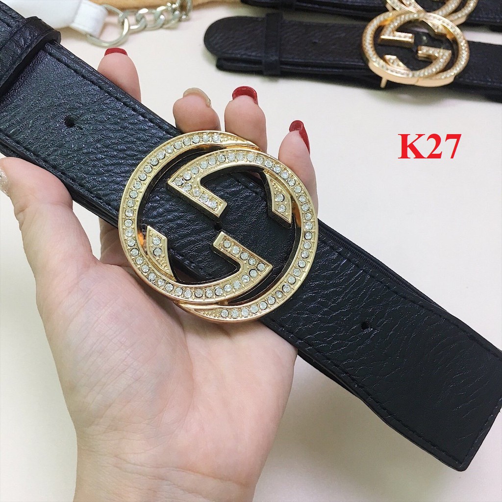 Đai váy chữ G nạm đá Mặt siêu to 4cm K27