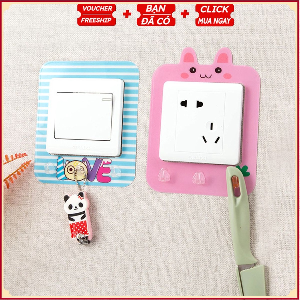 Khung Trang Trí Ổ Điện Có 3 Móc Treo Đồ Kiểu Mới CDS1588 (Giao Mẫu Ngẫu Nhiên)
