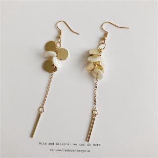Korean fashion small round geometric tassel dangle earrings