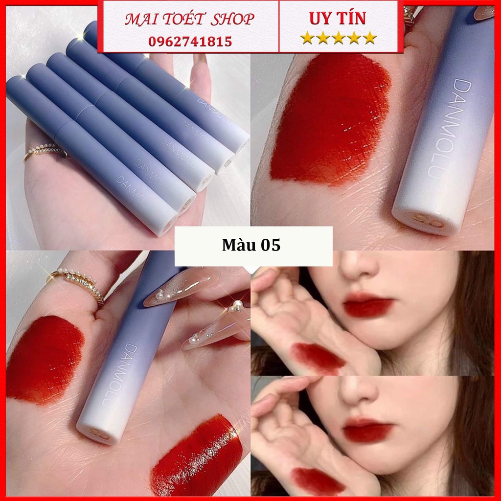 Set 5 son kem lì DANMOLU mềm mịn môi, son nội địa trung