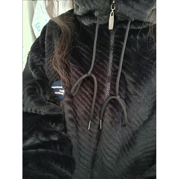 Áo khoác lông nhung trần bông