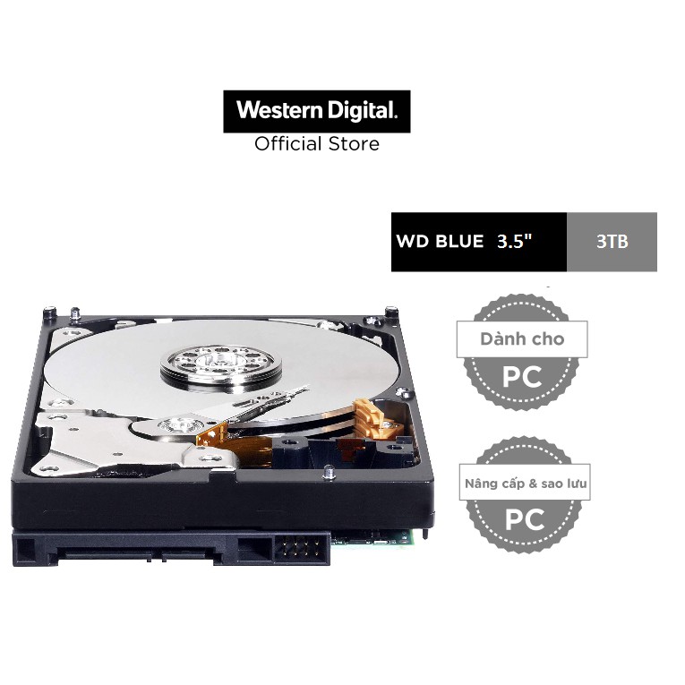 Ổ cứng gắn trong DESKTOP WD Blue 3TB, 3.5, SATA 3 - WD30EZAZ