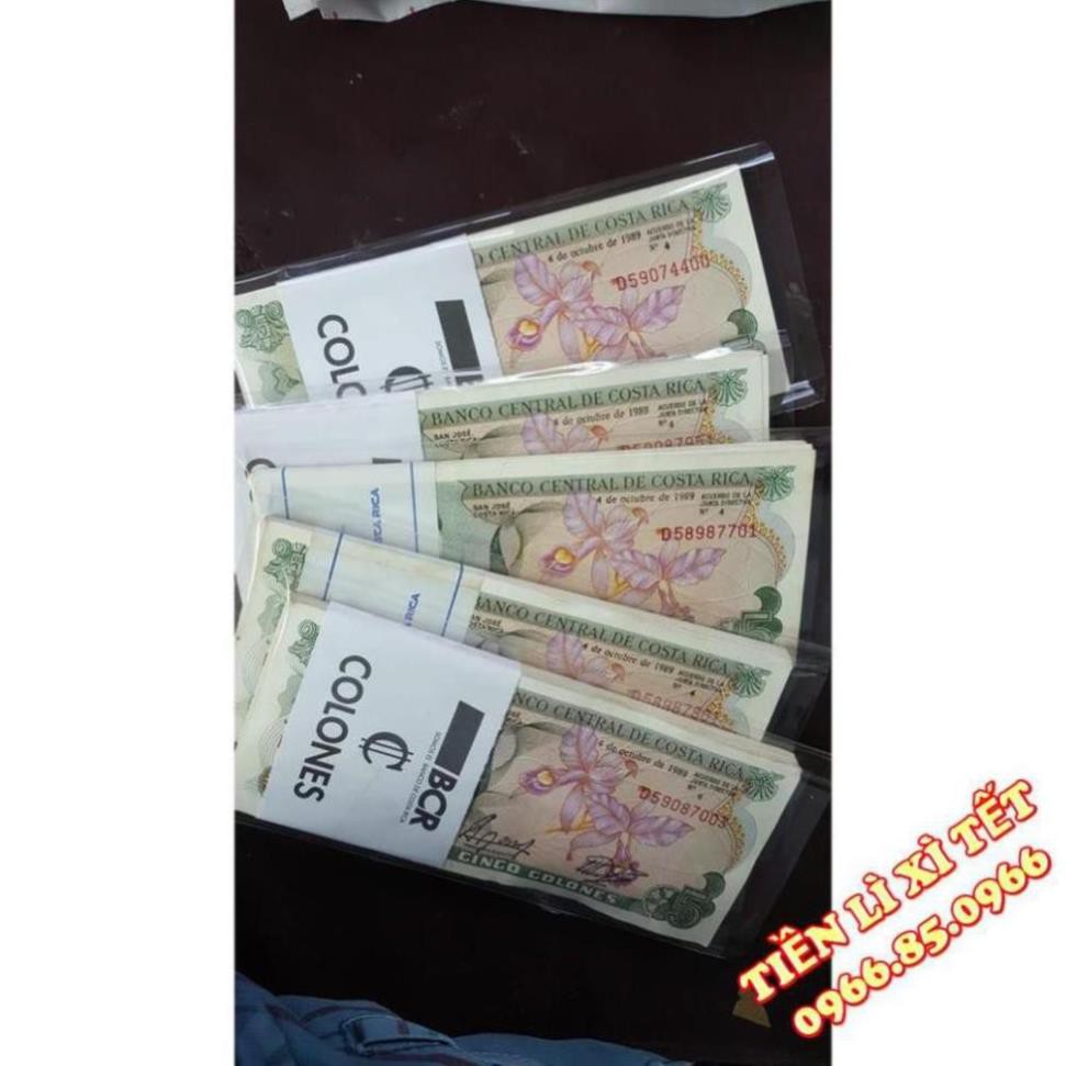 [RẺ NHẤT MẠNG]Tờ Mua May Bán Đắt Phong Thủy - 5 Colones Của Costa Rica