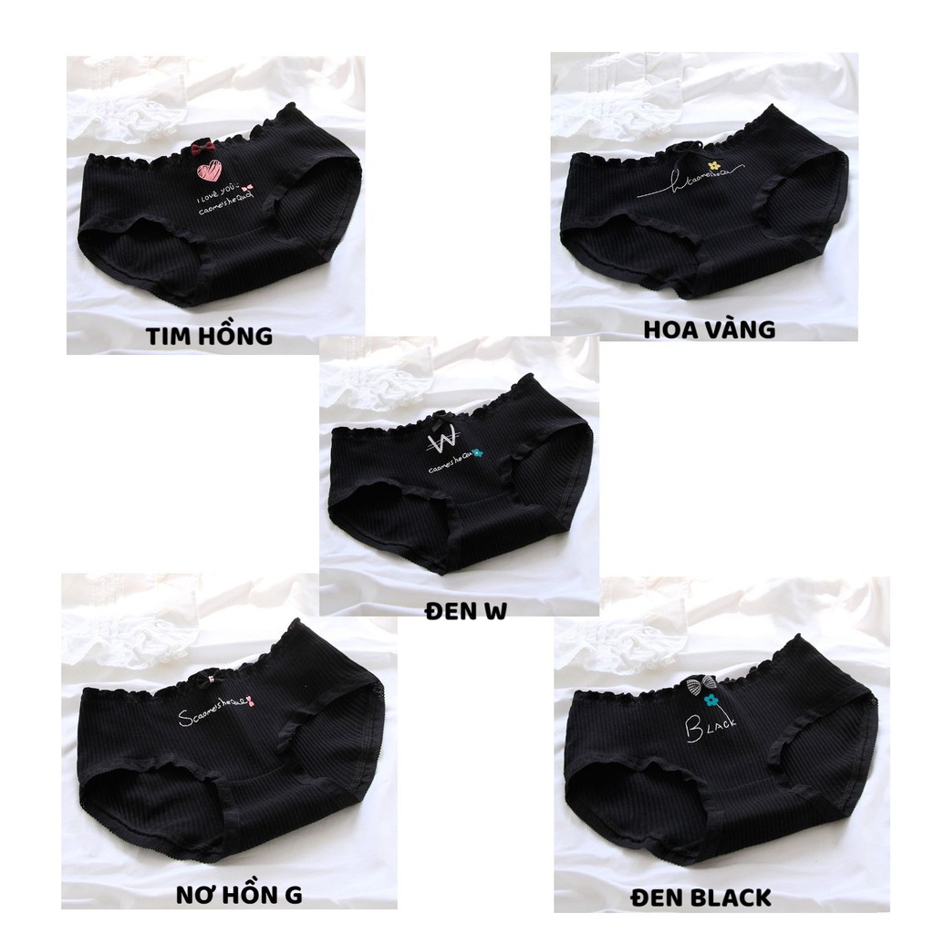 Quần Lót Nữ Cotton gân tăm cạp chun bèo đính nơ mẫu C875 | BigBuy360 - bigbuy360.vn