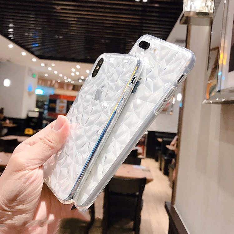 ỐP IPHONE SILICON KIM CƯƠNG 3D TRONG SUỐT