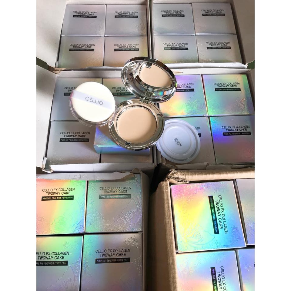 Phấn phủ siêu mịn chống nắng Cellio Ex Collagen twoway cake SPF 30 – Hàn Quốc - TẶNG KÈM 1 LÕI | BigBuy360 - bigbuy360.vn
