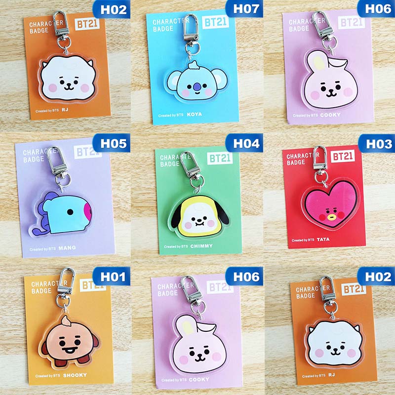 Móc Khóa Nhựa Acrylic Hình Bt21 Tata Cooky Mang