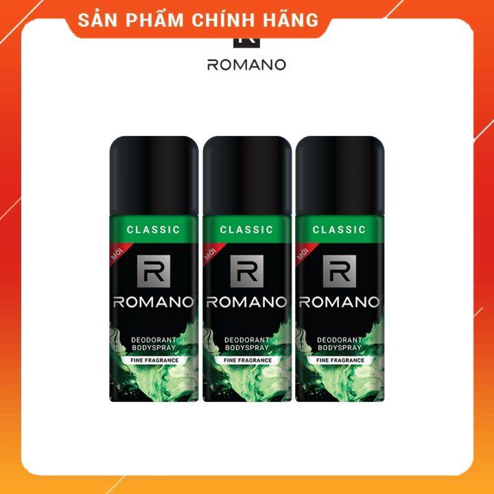 Xịt khử mùi ROMANO 150ml 48h dành cho nam  Khử mùi hiệu quả, Giảm tiết mồ hôi Mùi hương đầy nam tính thu hút