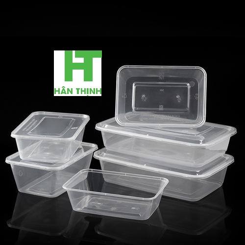 Combo 10 Hộp nhựa vuông đựng thực phẩm - 3 size 500ml, 750ml, 1000ml
