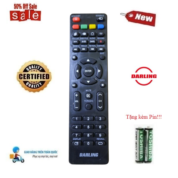 Remote Điều khiển tivi Darling các dòng LED/LCD/Smart TV- Hàng loại tốt mới 100% Tặng kèm Pin