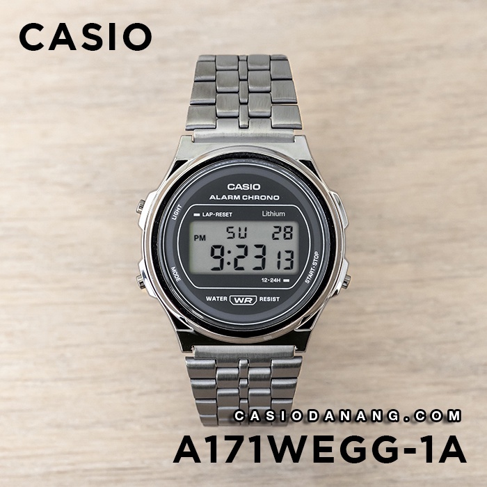 Đồng hồ unisex dây kim loại Casio chính hãng Anh Khuê A171WEGG-1ADF (36mm)
