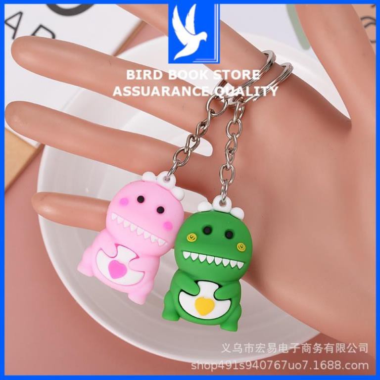 Móc khóa phụ kiện túi xách 💕𝑭𝒓𝒆𝒆𝒔𝒉𝒊𝒑💕 hình khủng long trái tim Birdbook